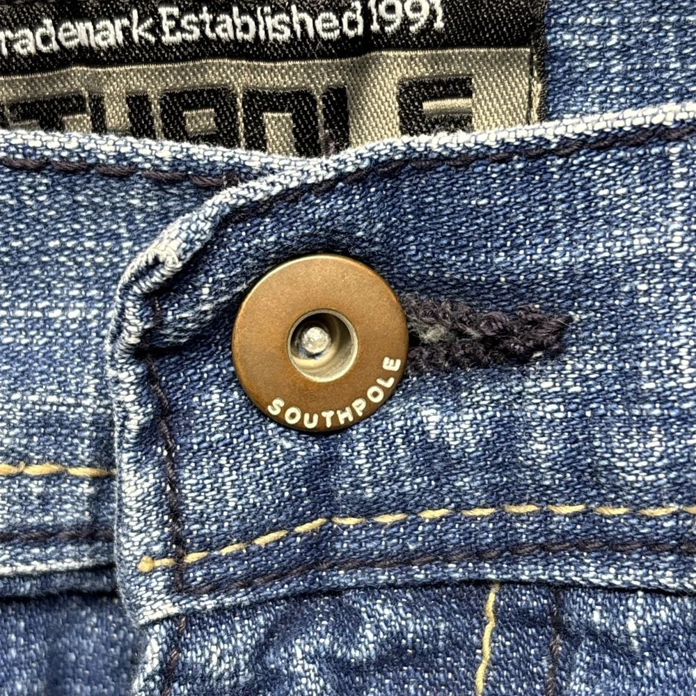 Vintage Southpole Jeans Men's 36x32 Embroidered Y2K Skater Blue Denim 90s